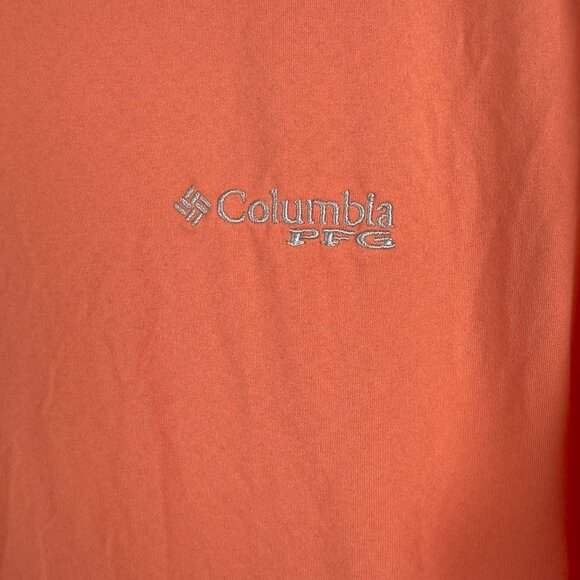 Columbia PFG Shirt Men M Omni-Freeze Zero Orange Sweat-Activated Cooling - Picture 6 of 11